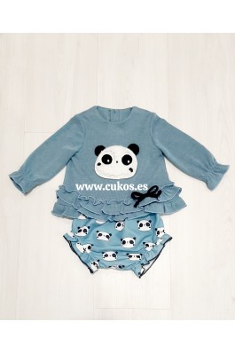 Conjunto de bebé con osos panda